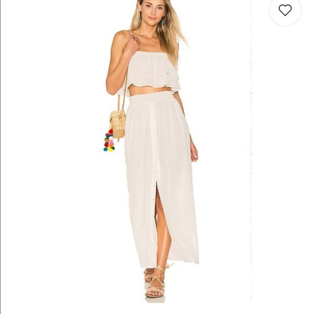 Chic Cream Strapless Midi Dress